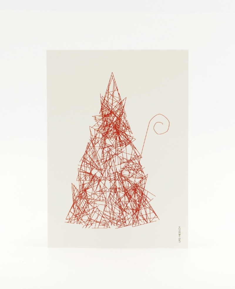 Herr S. Claus Postkarte in rot - Inkognito im Walde zu Weihnachten